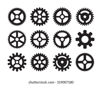 Set of gears. The objects are isolated on a transparent background