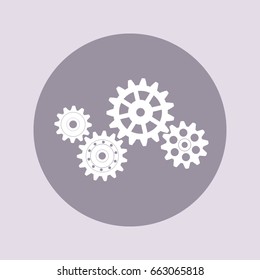 Set of gears. On a colored background. Vector illustration.