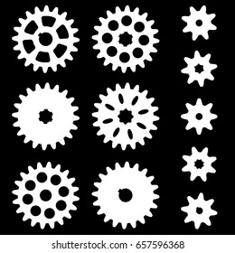 Set of gears on a dark background.