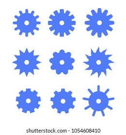 A set of gears on a white background. Vector illustration in flat style