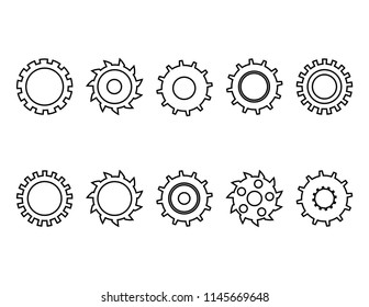 Set of gears outline icon
