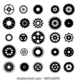 set of gears silhouette