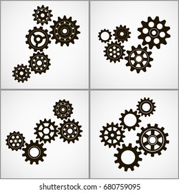 Set of gears. Vector icon
