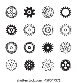Set of  gears. Vector Illustration.