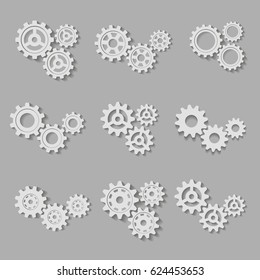 Set of gears. Vector illustration.