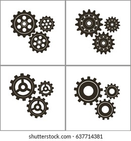 Set of gears. Vector illustration.
