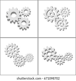 Set of gears. Vector illustration.