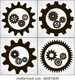 Set of gears. Vector illustration.