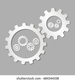 Set of gears. Vector illustration.