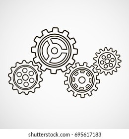 Set of gears. Vector illustration.