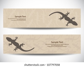 Set of gecko banners