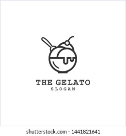 Set of gelato badges. Vector italian ice cream labels. Retro logos for cafeteria or bar.
