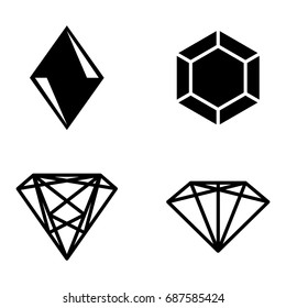 A set of gem icons