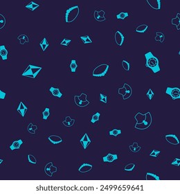 Set Gem stone, Wrist watch, Pearl necklace and Necklace mannequin on seamless pattern. Vector
