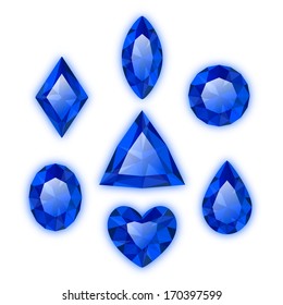 Set of gems isolated on white background