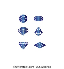 un conjunto de ilustraciones vectoriales de gemas para icono, símbolo o logotipo. logotipo de gemstone