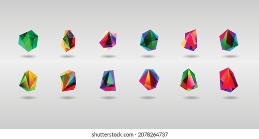 Set aus Edelstein Kristall Logo Symbol Design Vorlage. EPS10.