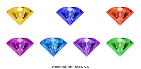 set gemstone, diamond of multicolor color 