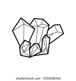 Satz Edelsteine Schmuck-Linie Kunst Vektorgrafik Logo Design sakralen Hexerei Astrologie Symbol Design isoliert trendige Yoga Poster Satz von Kristallen
