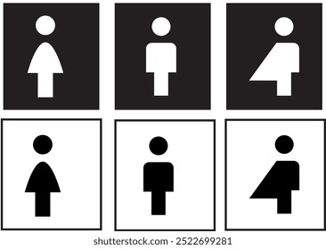 Set of gender neutral toilet sign concept. Male, female and unisex or transgender. Vector illustration