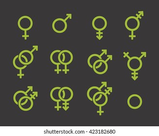 Set of gender symbols