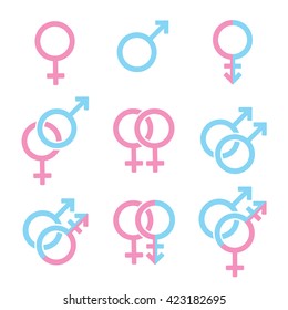 Set of gender symbols
