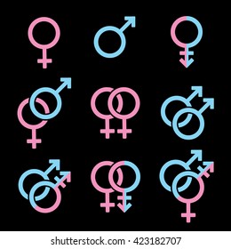 Set of gender symbols