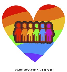  Set of gender symbols with stylized silhouettes: male, female and unisex or 
transgender. Isolated vector illustration.