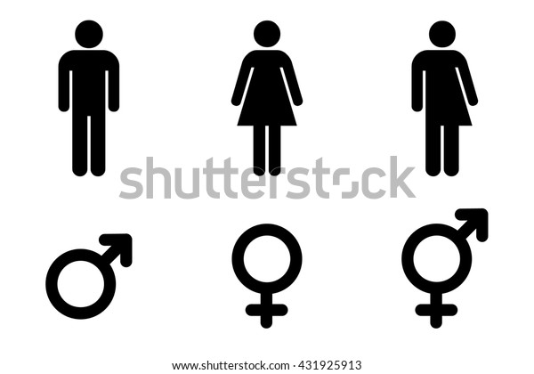 男性 女性 男女 またはトランスジェンダーの性別記号のセット