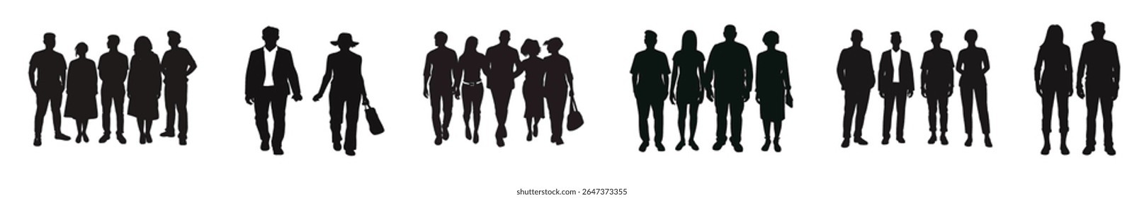 Set of General Adult People Silhouette, vector