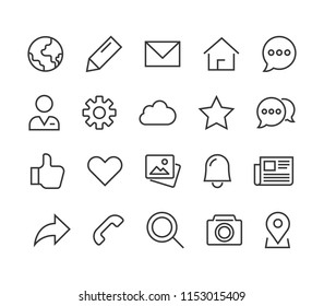 Set General Icons Editable Stroke. 48x48 Pixel Perfect. Vector