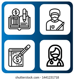 Set of general icons such as Ledger, Surgeon , general