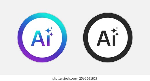 Set of generative AI buttons. Active inactive button, for UI UX, apps, websites, and Interfaces. Vector illustration