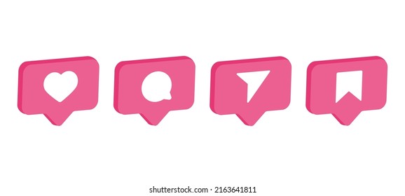 Set Of Generic Social Media User Interface Icons. Like, Comment, Share And Save Icons. Social Media Flat Icon. Vector