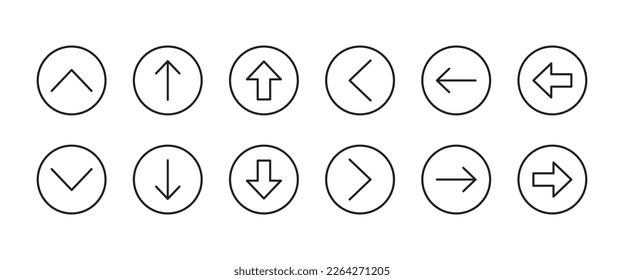 Set of generic social media user interface icons. Arrow for the website and app. Share icon symbol logo illustration, editable stroke, flat design style isolated on white
