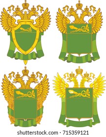Set of generic templates for emblems of Russian Customs branches (2)