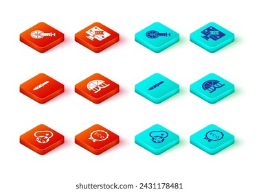 Set Genetically modified meat, Label for eco healthy food, Pipette, orange, engineering modification and  icon. Vector