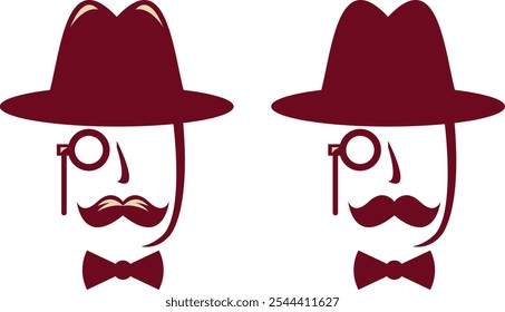 um conjunto de ícones de cavalheiros
