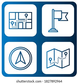 Set of geo icons. Such as Navigator, Destination , geo icons