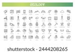Set of geology icons. Vector outline collection