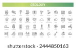 Set of geology icons. Vector outline collection