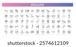Set of geology. Icons Set of geology icons. Vector outline collection