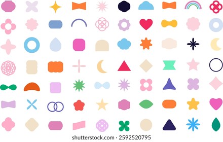 Set of geome shapes. abstract vector geometric shapes and badges Vector isolated set.
