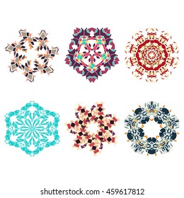 Set of geometric abstarct tribal elements line vector pattern. Ornament illustration concept. Modern stylish texture for design, website, background, banner, cards, invitations, covers, posters.