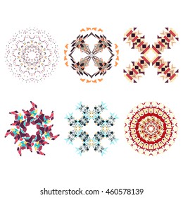 Set of geometric abstarct tribal elements line vector pattern. Modern stylish texture for design, website, background, banner, cards, invitations, covers, placards, posters.