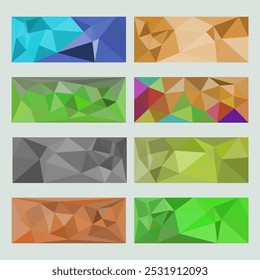 Set of Geometric Abstract Background Low Poly Design