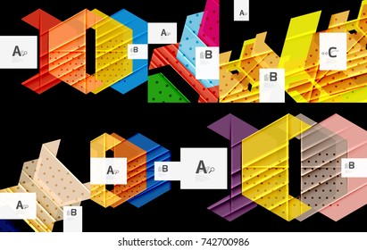 Conjunto de fondos abstractos geométricos, colección de fondos de escritorio