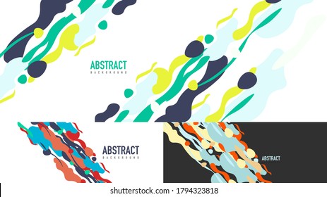Set of geometric abstract backgrounds, wave design