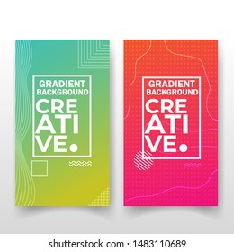 Set of geometric Abstract Banner gradient color with line Vector illustration for banner, poster, cover design and background.