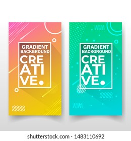 Set of geometric Abstract Banner gradient color with line Vector illustration for banner, poster, cover design and background.